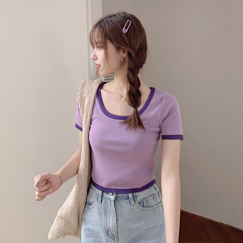 #สีดำ เสื้อครอปไหมพรม รหัส A310