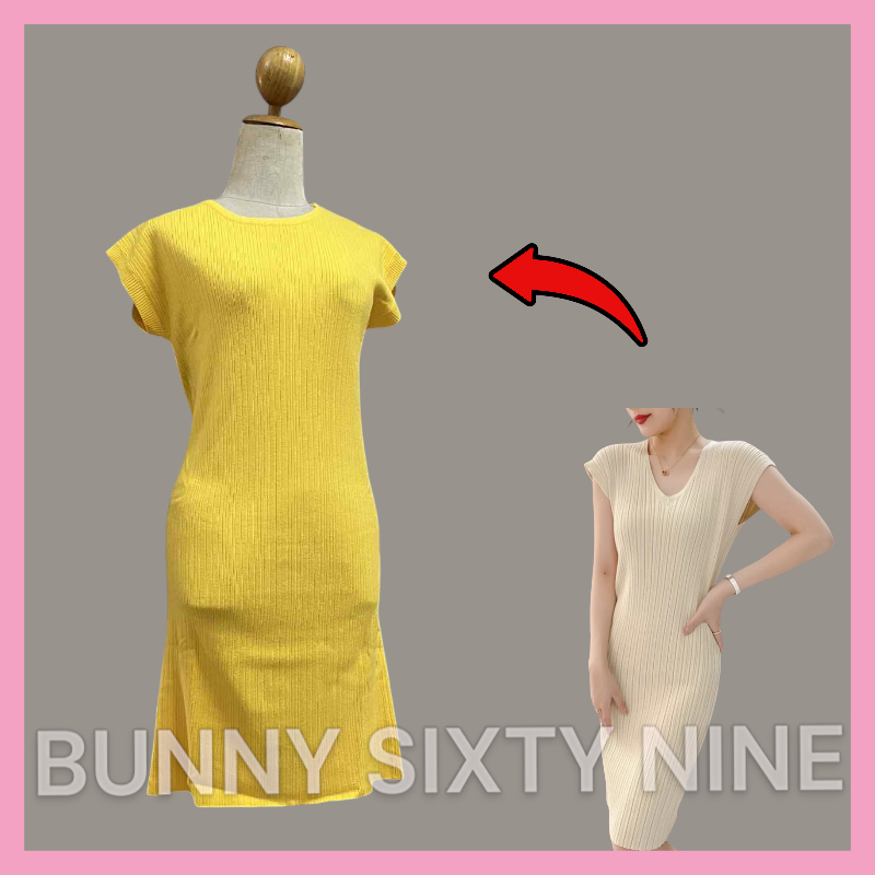 #เหลือง เดรส ไหมพรม รหัส A311