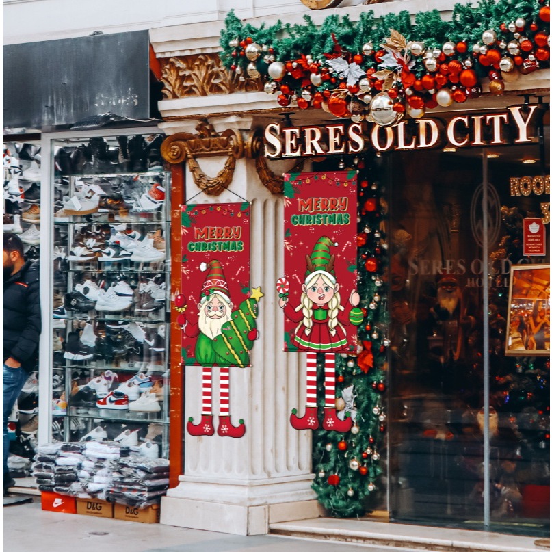 Christmas ป้ายธงคริสต์มาสแขวนผนัง ตกแต่งวันคริสต์มาส🎄