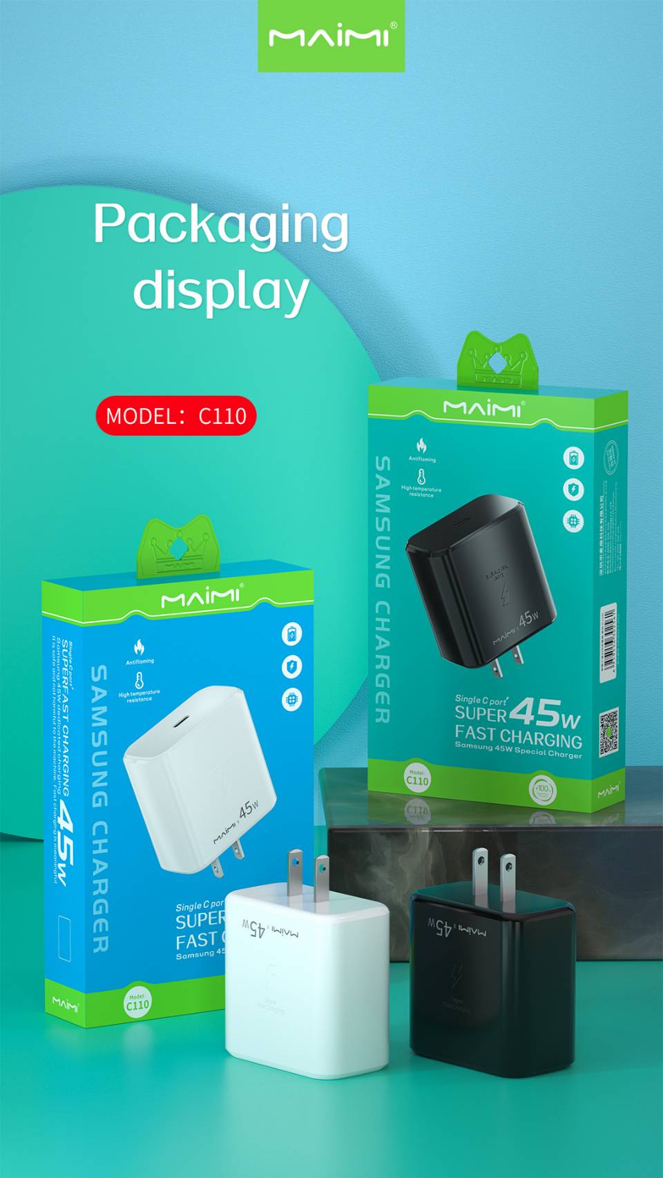 หัวชาร์จ MAIMI C110 45W