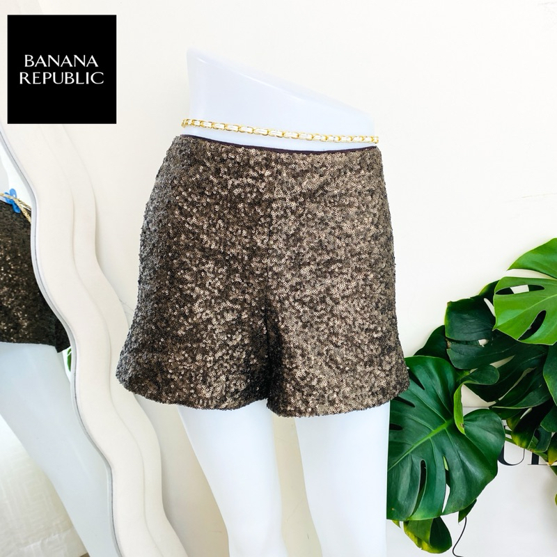 ไซด์ XL แบรนด์ Banana แท้ 100%🌸กางเกง เอวสูง งานเกล็ดวิบวับ สีคอปเปอร์ ใส่ออกงาน ชุดออกงาน ชุดปาร์ตี้
