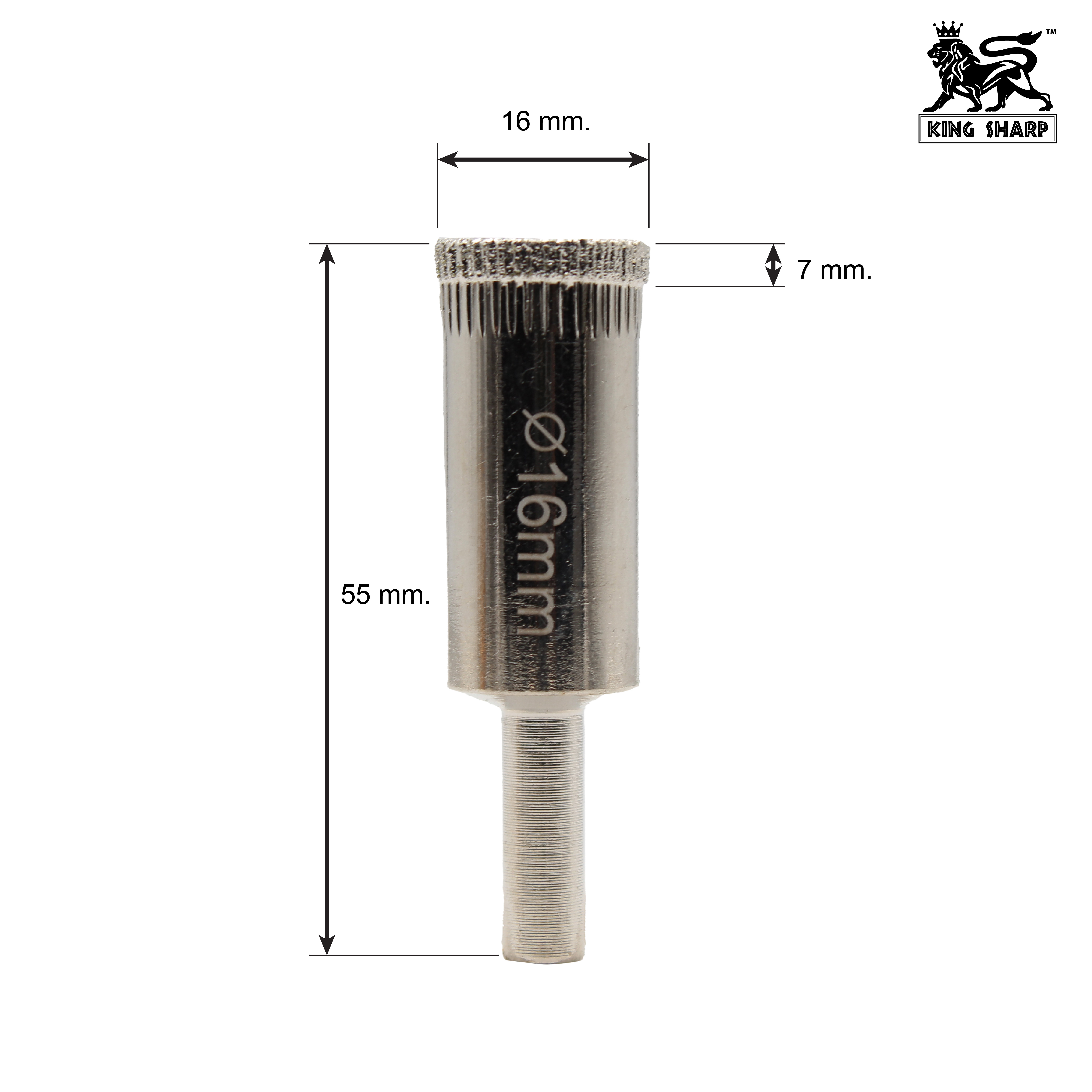 เพชรเจาะกระจก KINGSHARP (P) 16x55 mm.