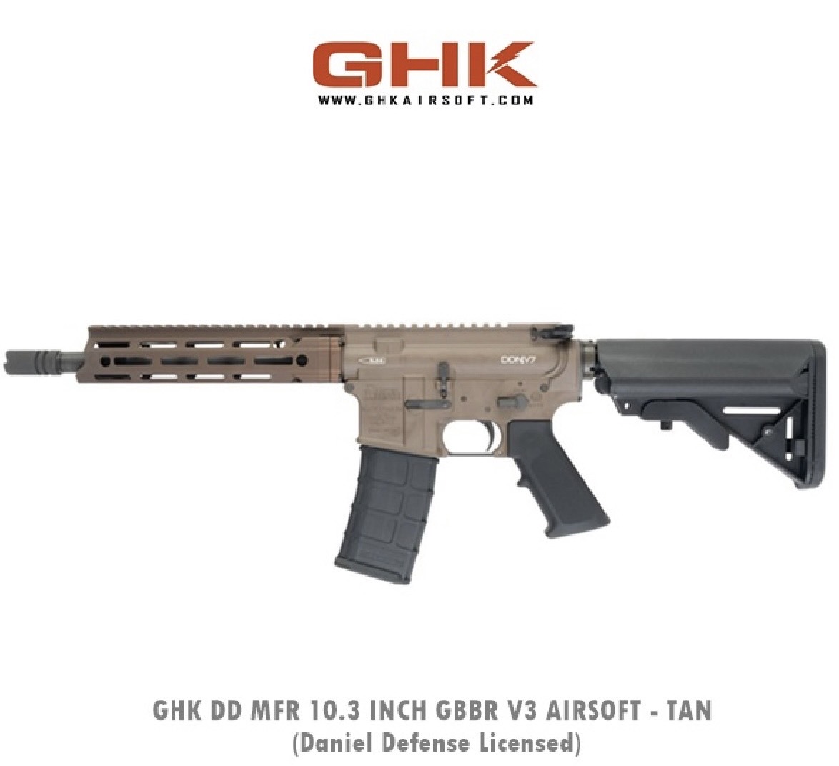 GHK M4 DD MFR 10.3 Inch V3 GBB Airsoft (ออเดอร์ล่วงหน้า)