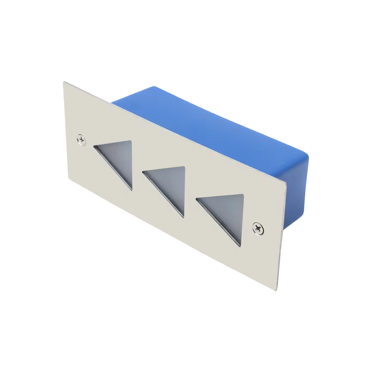 โคมไฟฝังผนังสแตนเลส หน้าลายสามเหลี่ยมLED step light triangle cutout รุ่น 010D LED 2W IP65