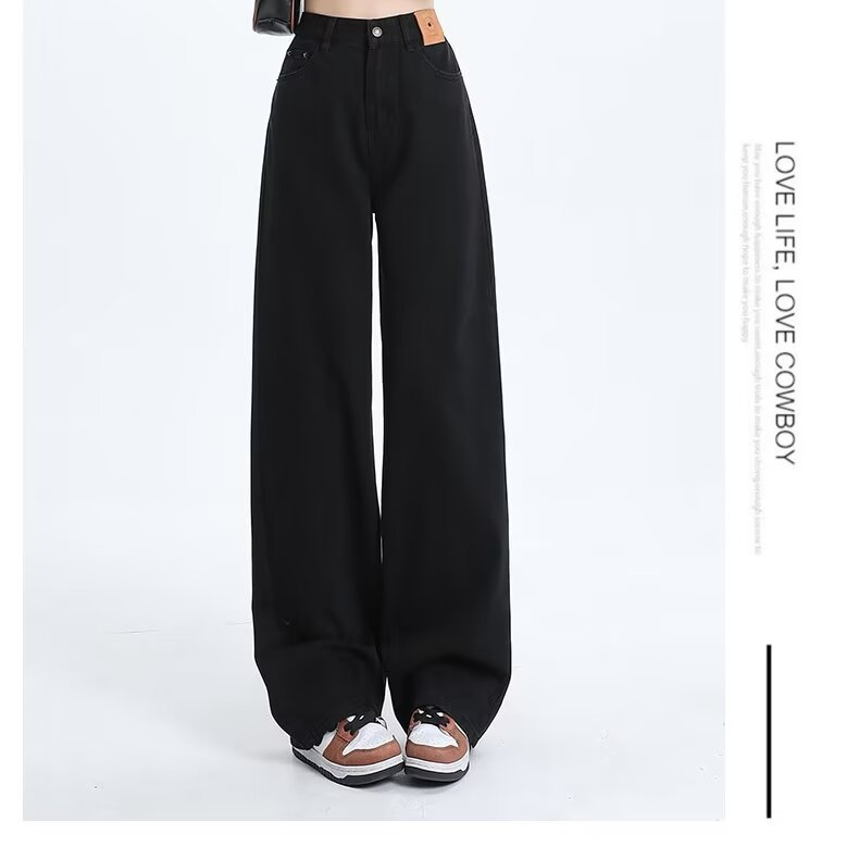 กางเกงยีนส์ สีดำ เอวสูง รหัส Y003