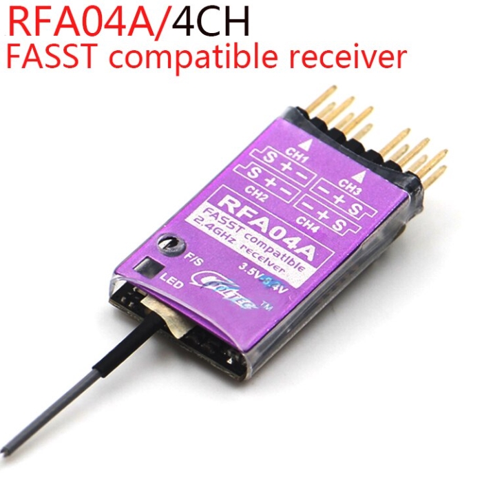 Cooltec 2.4G 4CH RFA04 FASST Compatible Receiver For T8FG T10CG 14SG T14MZ Transmitter
