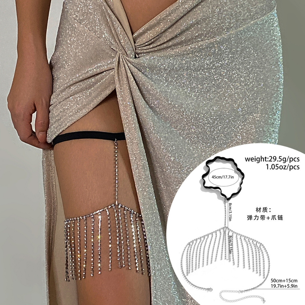 สายโซ่คล้องต้นขา สร้อยประดับต้นขา สายฝอ เครื่องประดับสำหรับผู้หญิง