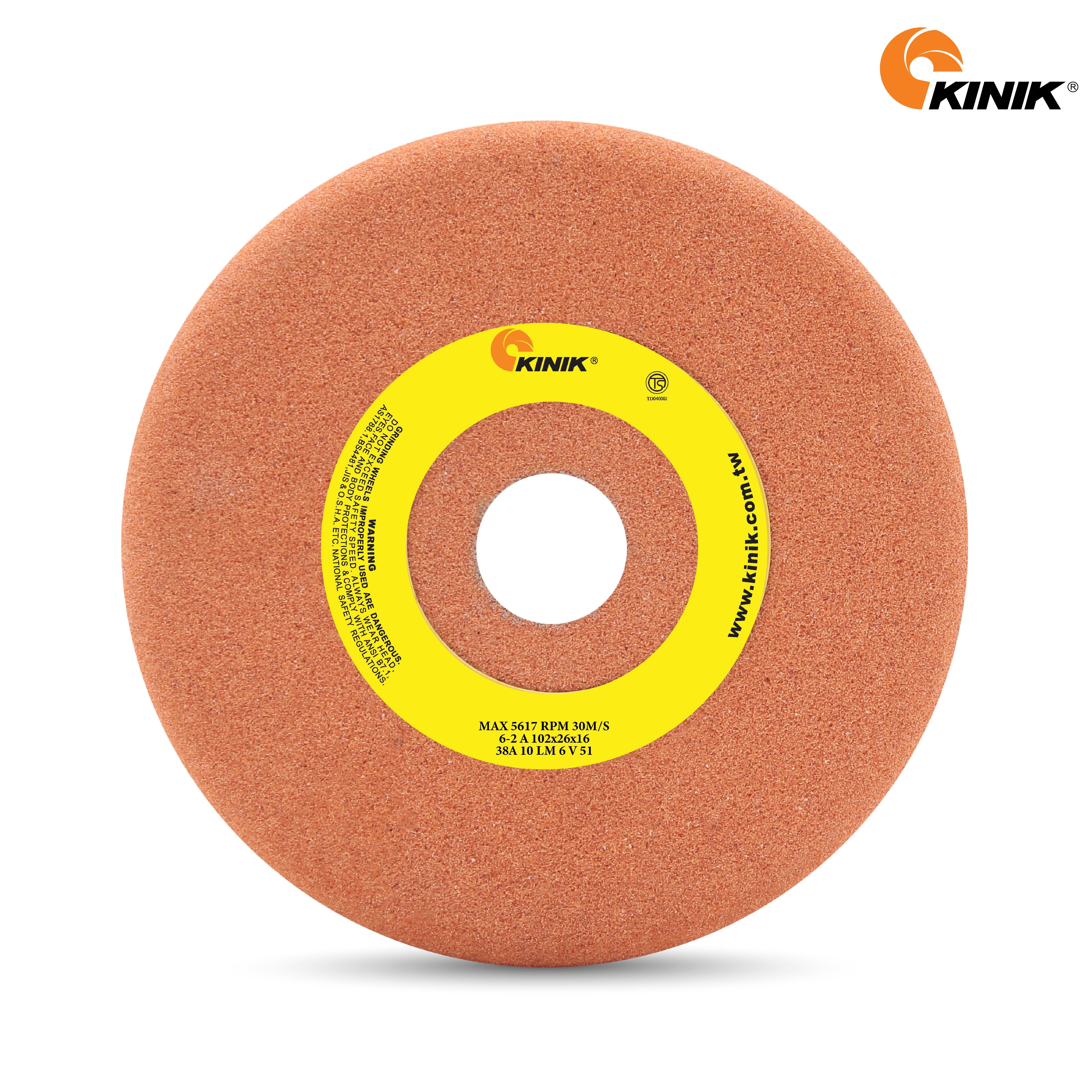 หินจานเจียรวาล์ว KINIK 38A100LM6V51 102x26x16 mm.