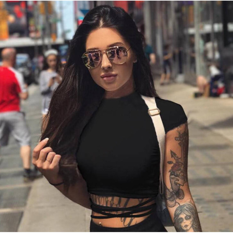 เสื้อครอป สายฝอ CN44