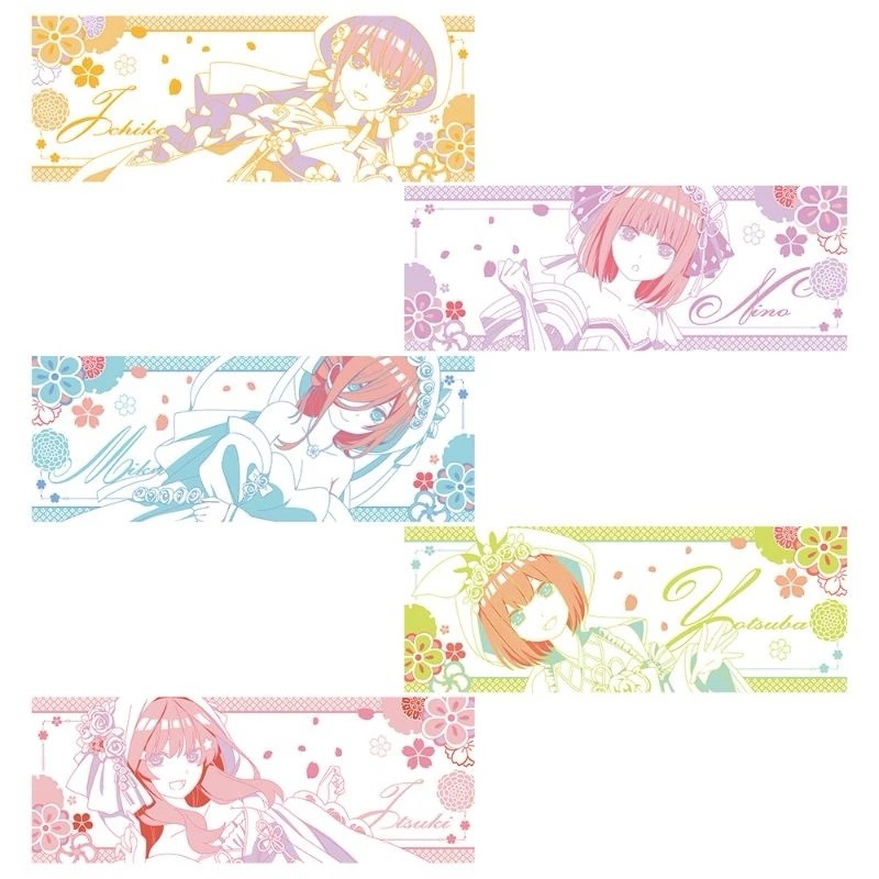 ผ้าขนหนูจากอะนิเมะ เจ้าสาวผมเป็นแฝดห้า อิตสึกิ&อิจิกะ[Ichibun Kuji The Quintessential Quintuplets -Towel- Itsuki Ichika]