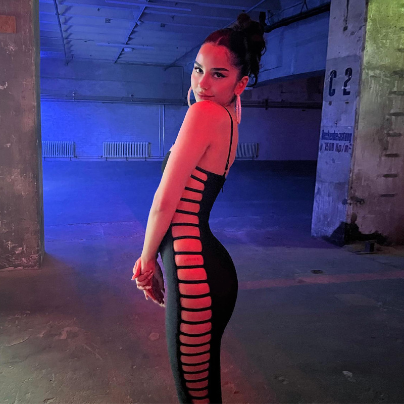 เดรสยาว สายเดี่ยว ถักข้าง แซ่บเวอร์ รหัส