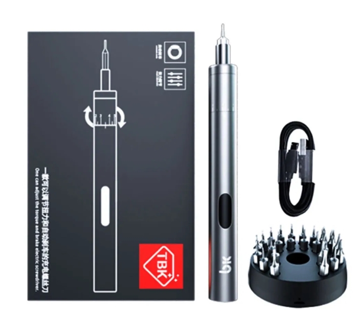 BK008 ไขควงไฟฟ้า ปรับแรงบิดได้ Electric Screwdriver งานRC มือถือ อีเล็คโทรนิค ชาร์จได้ในตัว มีหัวแถมมามากว่า 20แบบ