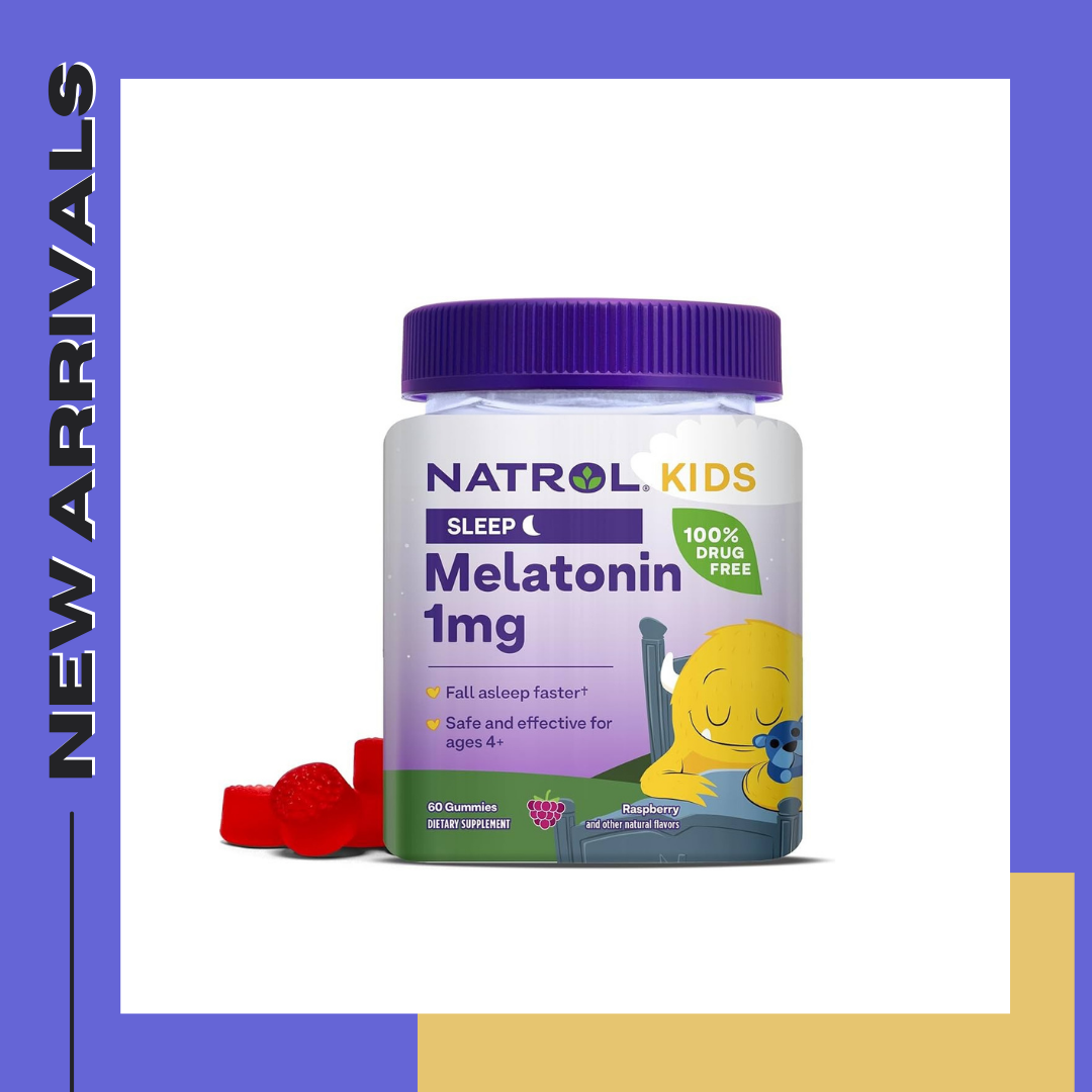 Natrol® Kids Melatonin Sleep Aid Gummies, Ages 4 and Up, Drug-Free, Berry วิตามินกัมมี่ เด็ก ช่วยให้หลับง่ายขึ้น ขนาด 60 ชิ้น