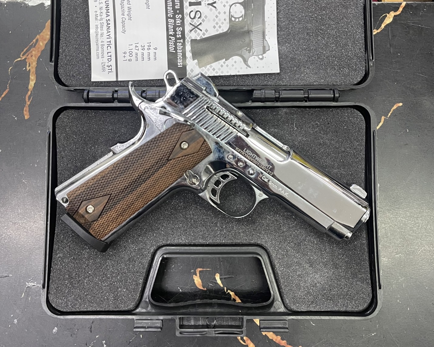 แบลงค์กัน KUZEY KIMBER PRO กริปไม้ สีเงินเงา