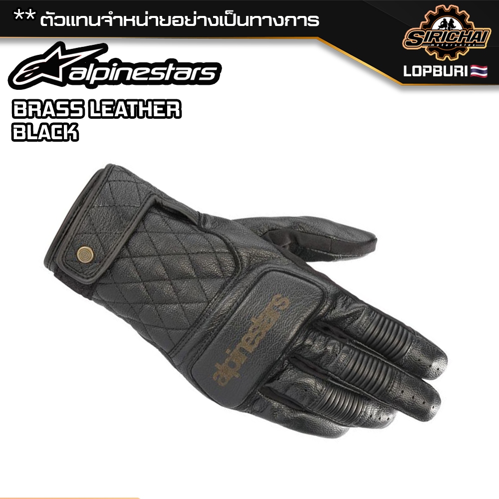 ถุงมือมอเตอร์ไซค์ ถุงมือ Alpinestars BRASS LEATHER GLOVES - BLACK