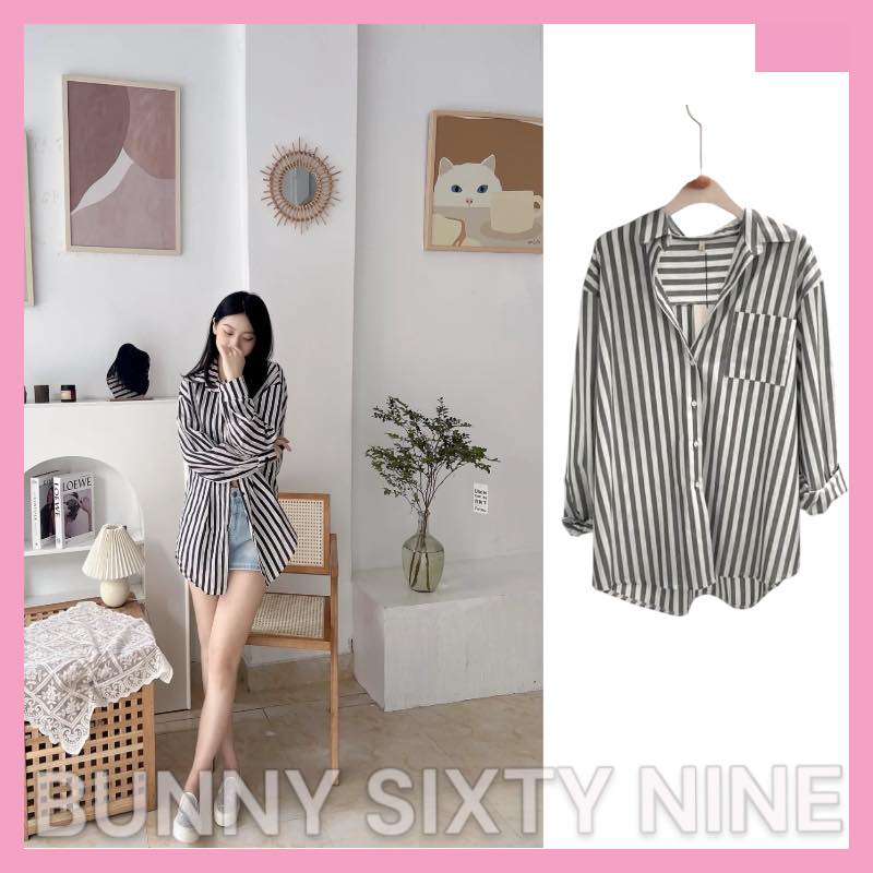 เสื้อเชิ๊ต สไตล์เกาหลี เชิ้ต Oversize สินค้าพร้อมส่งในไทย