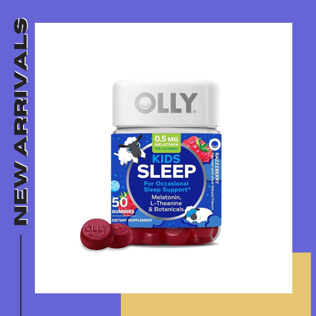 OLLY Kids Sleep Gummy Supplement, 0.5 Melatonin, L Theanine, Raspberry Flavor, 50 Ct