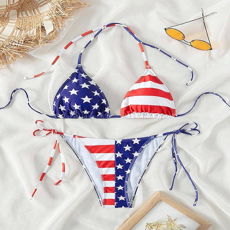 ชุดว่ายน้ำบิกินี่ สายฝอ American Bikini Summer SW455