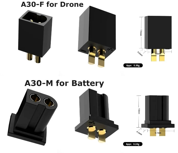 GNB A30 FPV BATTERY CONNECTOR 5 PACK ปลั๊กสำหรับแบต 1เซล ใช้ร่วมกับ BT2.0 ได้ 1ชุด 5คู่