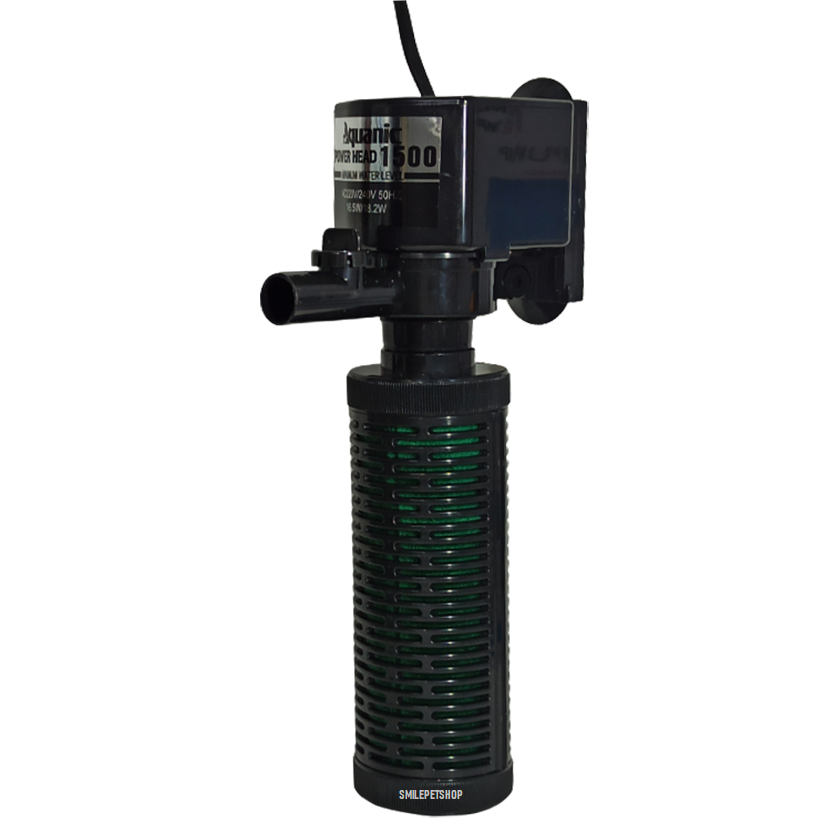 AQUANIC-1500(ปั๊มน้ำพร้อมกระบอกกรอง ช่วยกรองน้ำใส หมุนเวียนน้ำ เหมาะสำหรับตู้ปลา 30-48 นิ้ว ความแรง 1600 L/Hr)