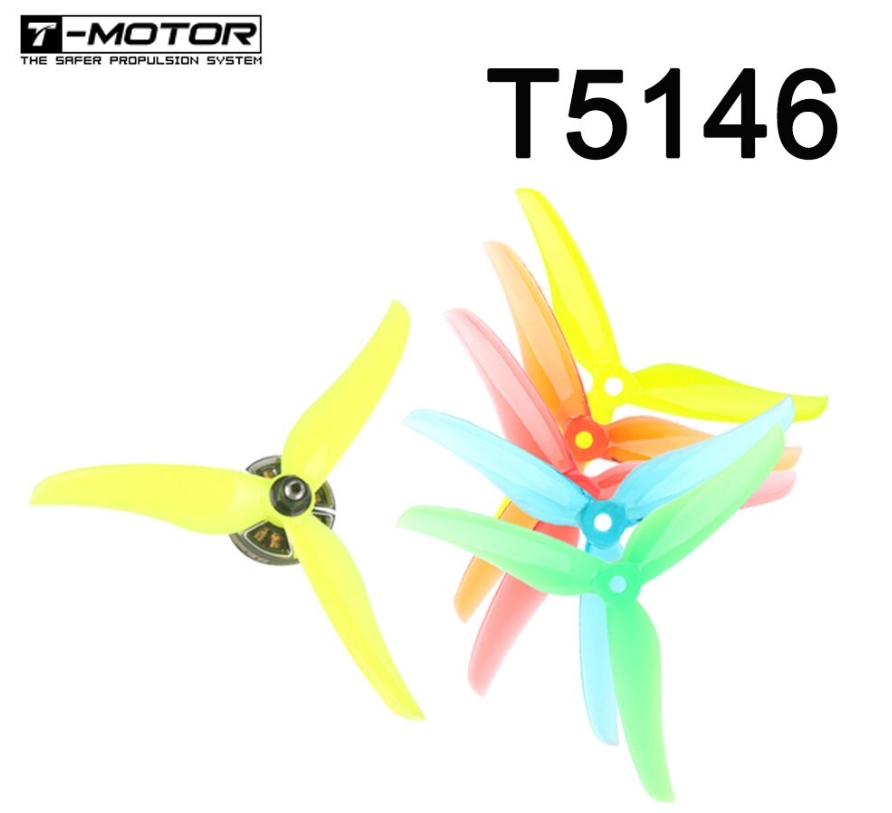 T-MOTOR T5146-3 ใบพัดโดรน ขนาด 5นิ้ว นุ่ม นวล 1ถุง 4ใบ สุ่มสี