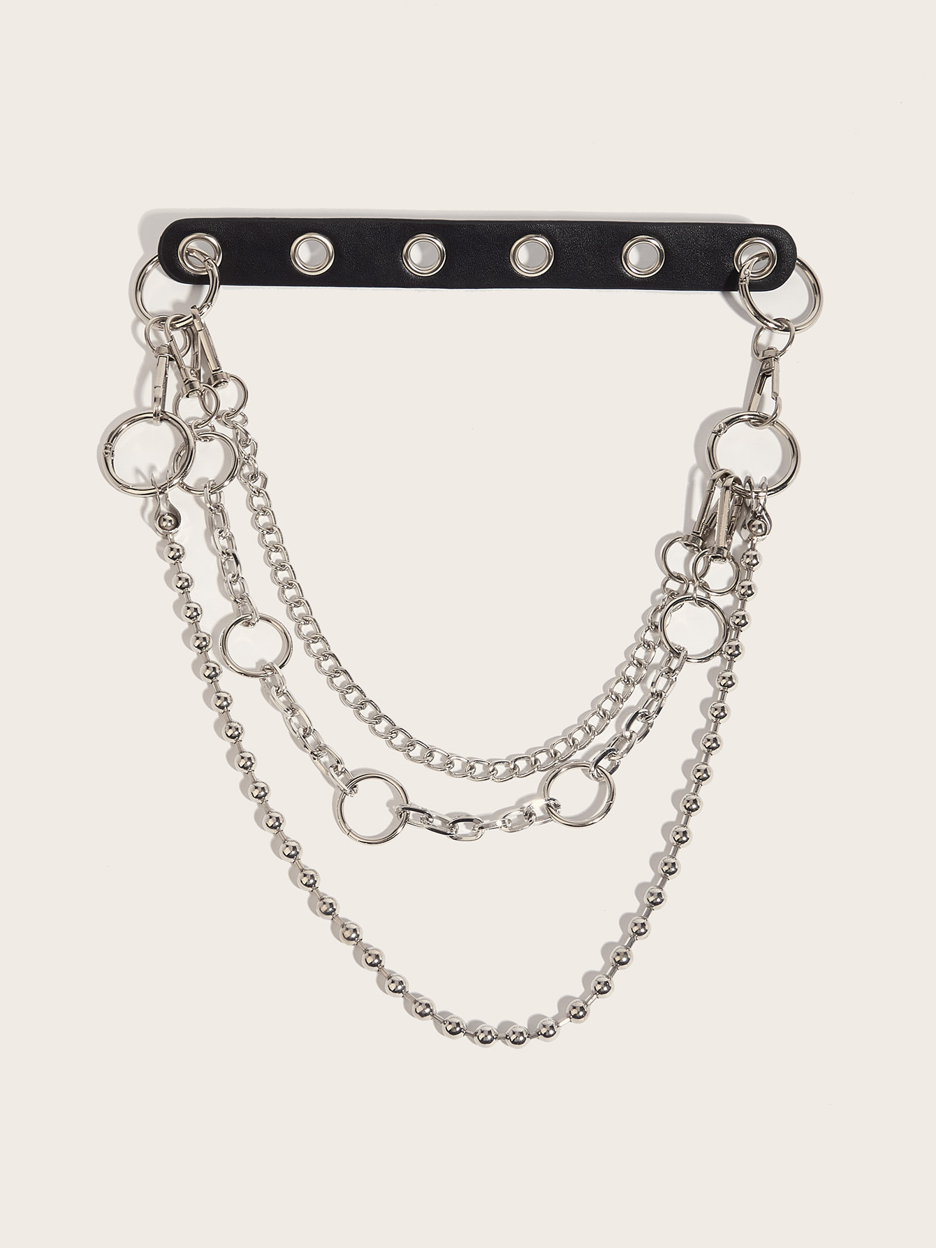 เข็มขัดคาดเอว หนัง+โซ่ สินค้าพร้อมส่ง