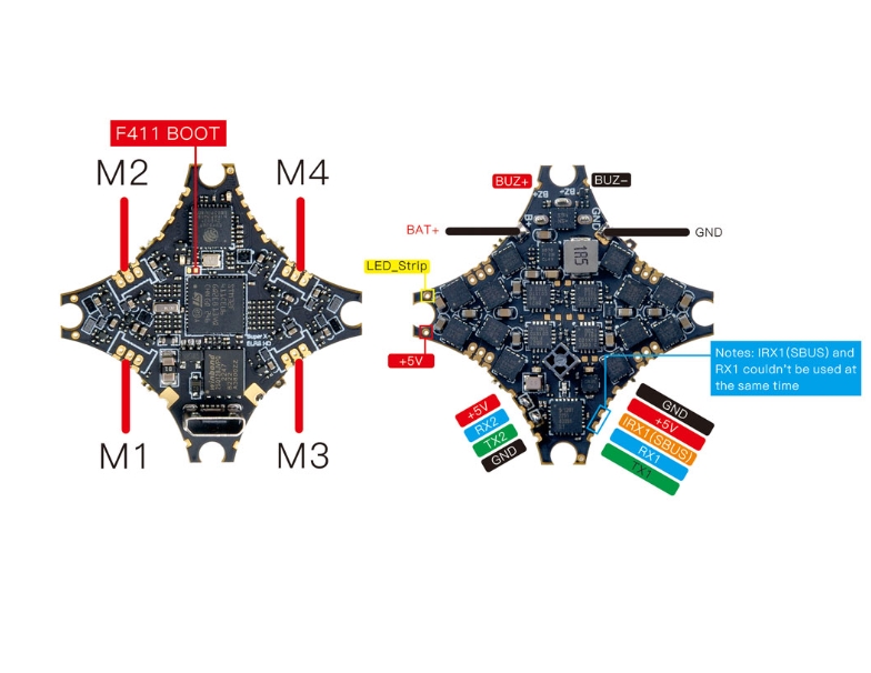 Happymodel SuperX HD ELRS 1-2S AIO 12A ESC ELRS V3 บอร์ดคอนโทรลโดรน รับแบต 1-2S