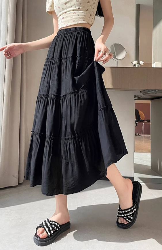 ส่งด่วนในไทย กระโปรง ซับในกางเกง แต่งระบายมินิโบว์ พร้อมส่ง JB018