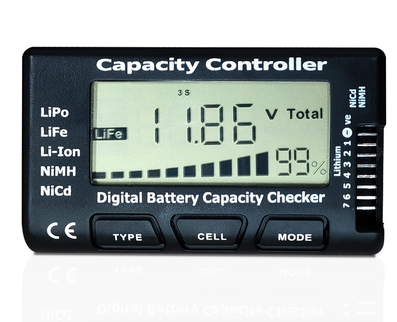 Lipo Battery Checker Digital Battery Capacity Checker Capacity Controller CELLMeter-7 Battery Balancer Tester LCD for LiPo/Life/Li-ion/NiCd/NiMH Battery