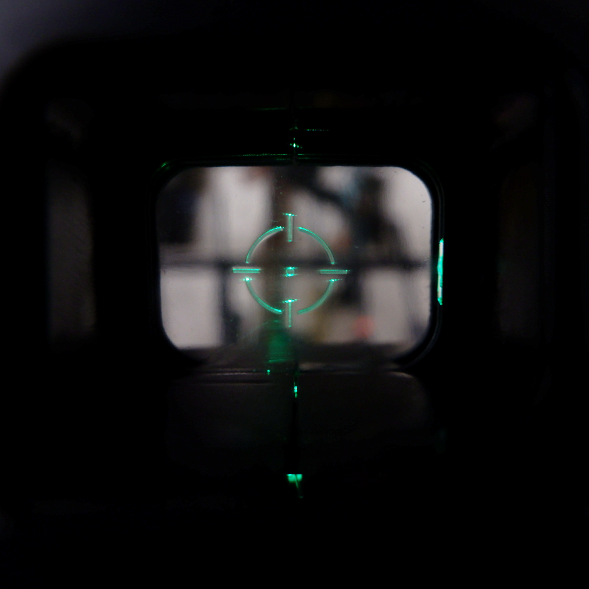 สโคปโฮโลกราฟ สีดำหน้าสั้น ไฟสีเขียว ใช้เล็งอย่างดี ขนาดราง 20 mm (HLB)