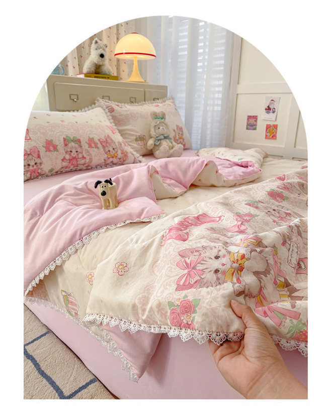 ผ้าห่ม ของขวัญ Lolita เส้นใยถั่ว ป้องกันไรฝุ่น พร้อมส่งในไทย