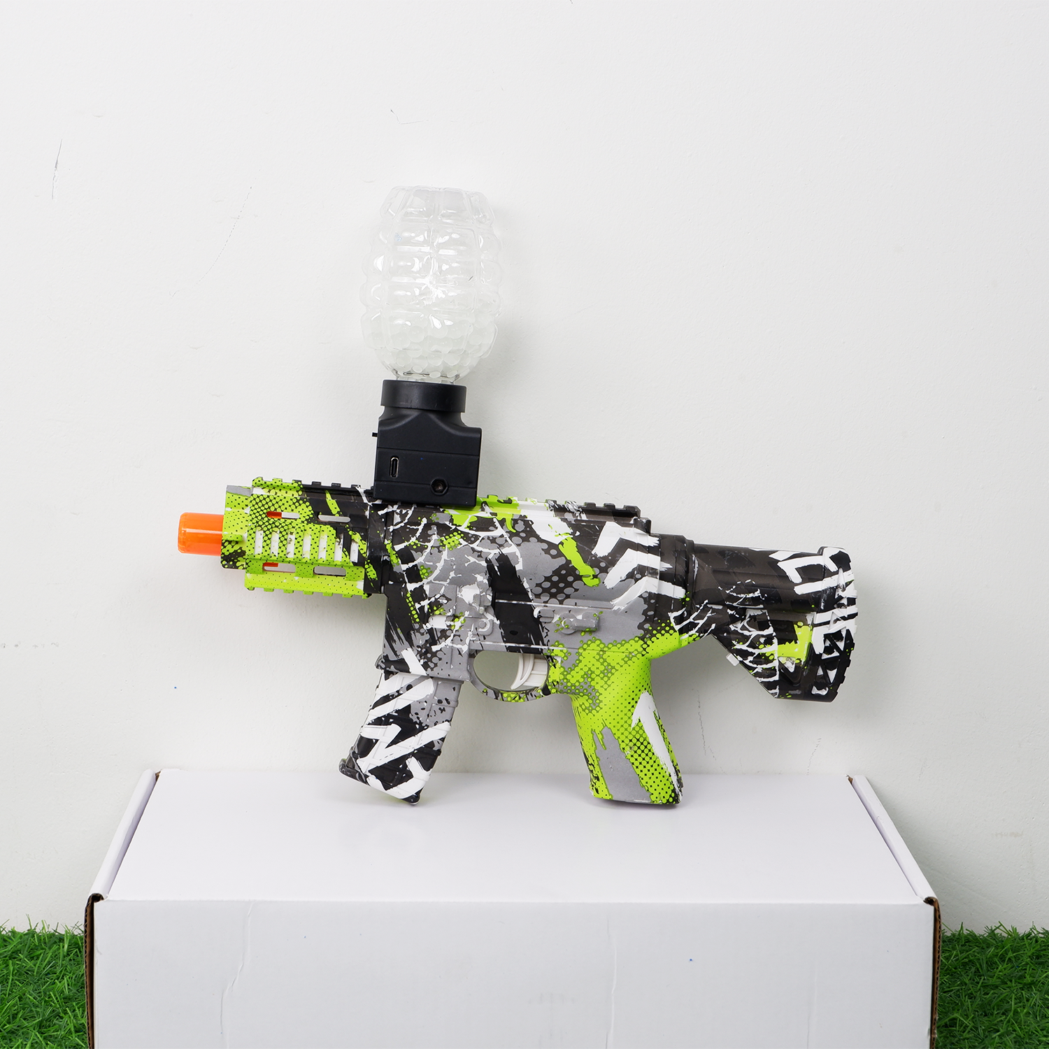 (04)M416 mini สีเขียว ลายกราฟิกตี้ ปืนเจลไฟฟ้า