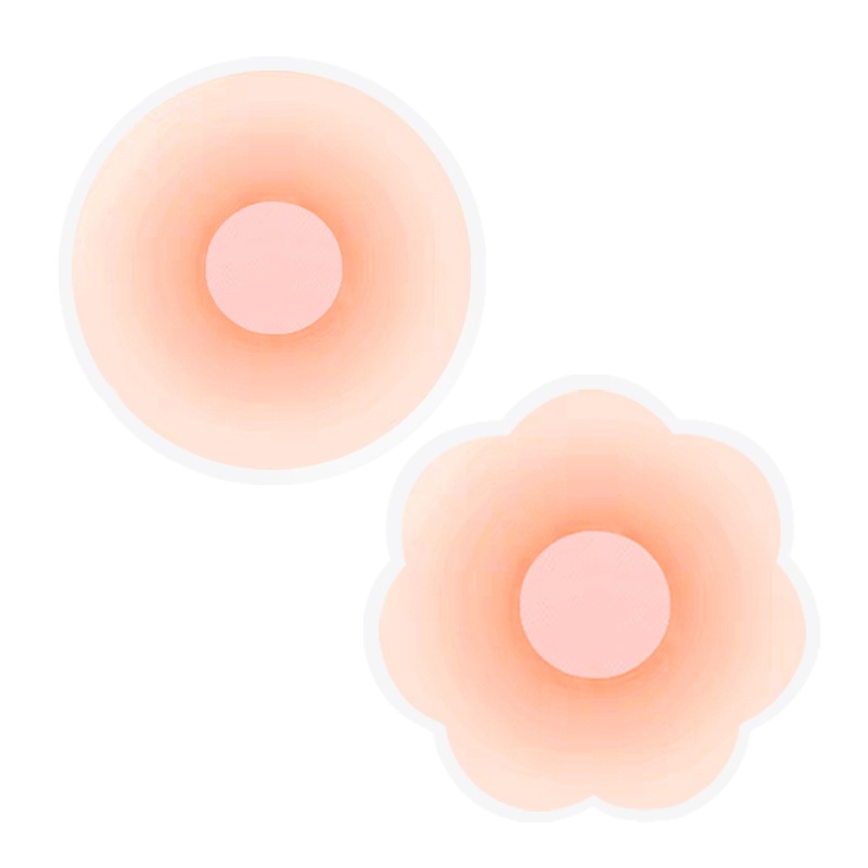 ปิดจุกซิลิโคนกลม ปิดจุกดอกไม้ เนื้อนิ่ม กาวเเน่น นำกลับมาใช้ใหม่ได้ (Bra001,Bra002)