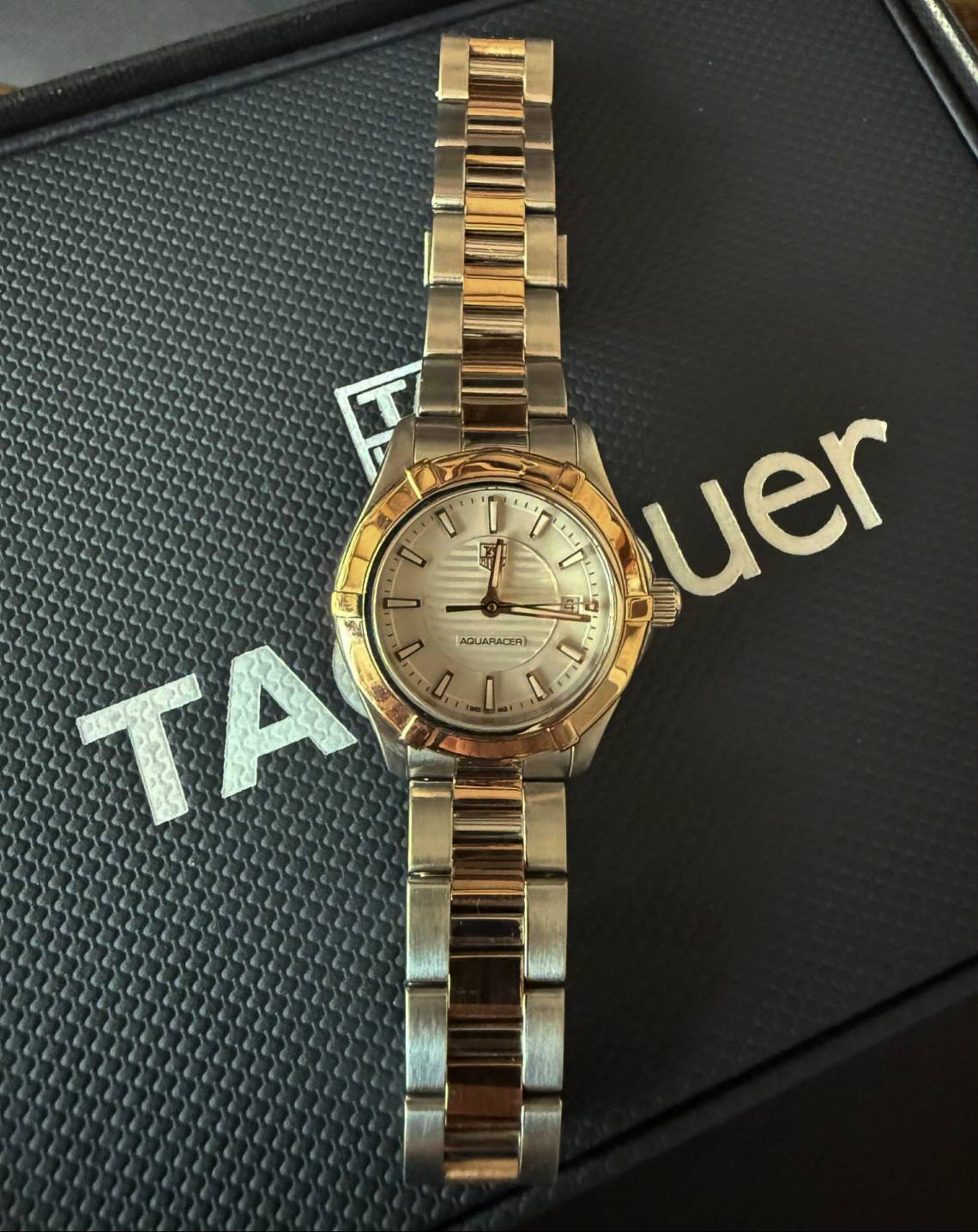 25.TAG Heuer Aquaracer ระบบ Quartz หน้าปัด 28 mm 18k Rose Gold Swiss Ladies Watch พร้อมกล่องแท้+คู่มือ ใบรับประกัน