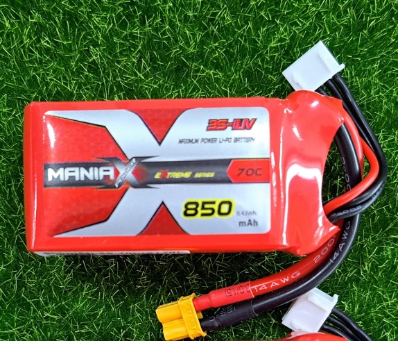 Maniax 3S 11.1V 850mah 70C JST & XT30 Plug Lipo Battery Pack