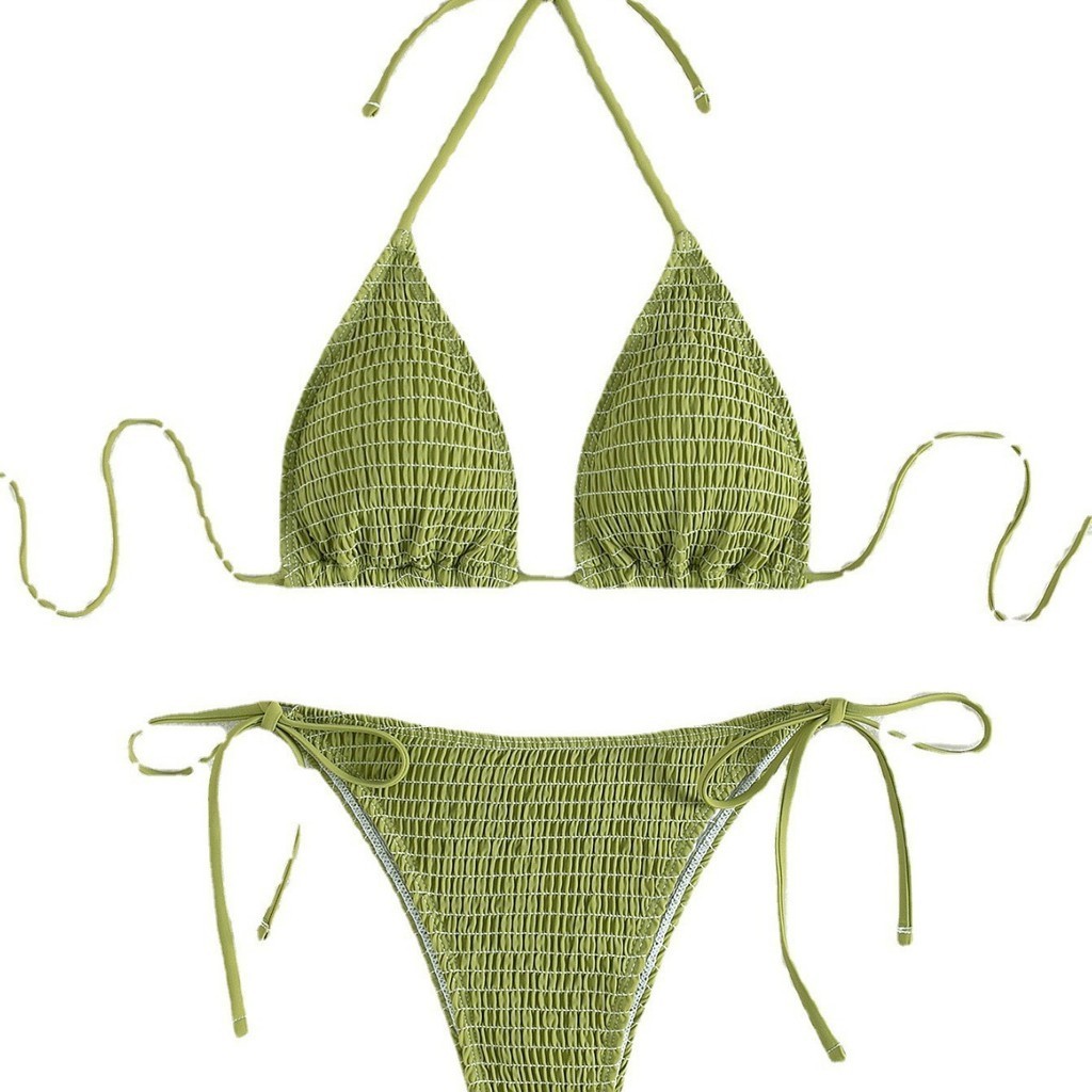 ชุดว่ายน้ำ เซ็กซี่ บิกินี่ ผ้าปั๊ม ผูกหลัง SW079