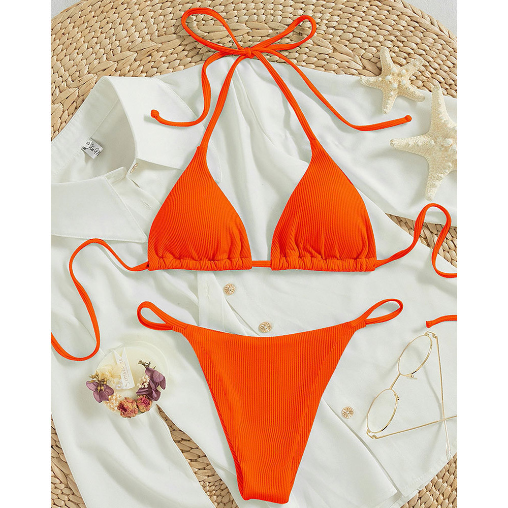 ชุดว่ายน้ำ เซท 2 ชิ้น สไตล์เกาหลี สีพาสเทล