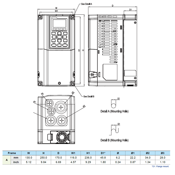 Delta Inverter C2000Plus Model VFD055C23A