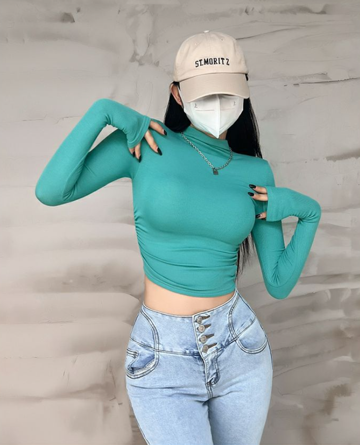 เสื้อยืดแขนยาว คอสูง เสื้อคอเต่า เข้ารูป CN2259