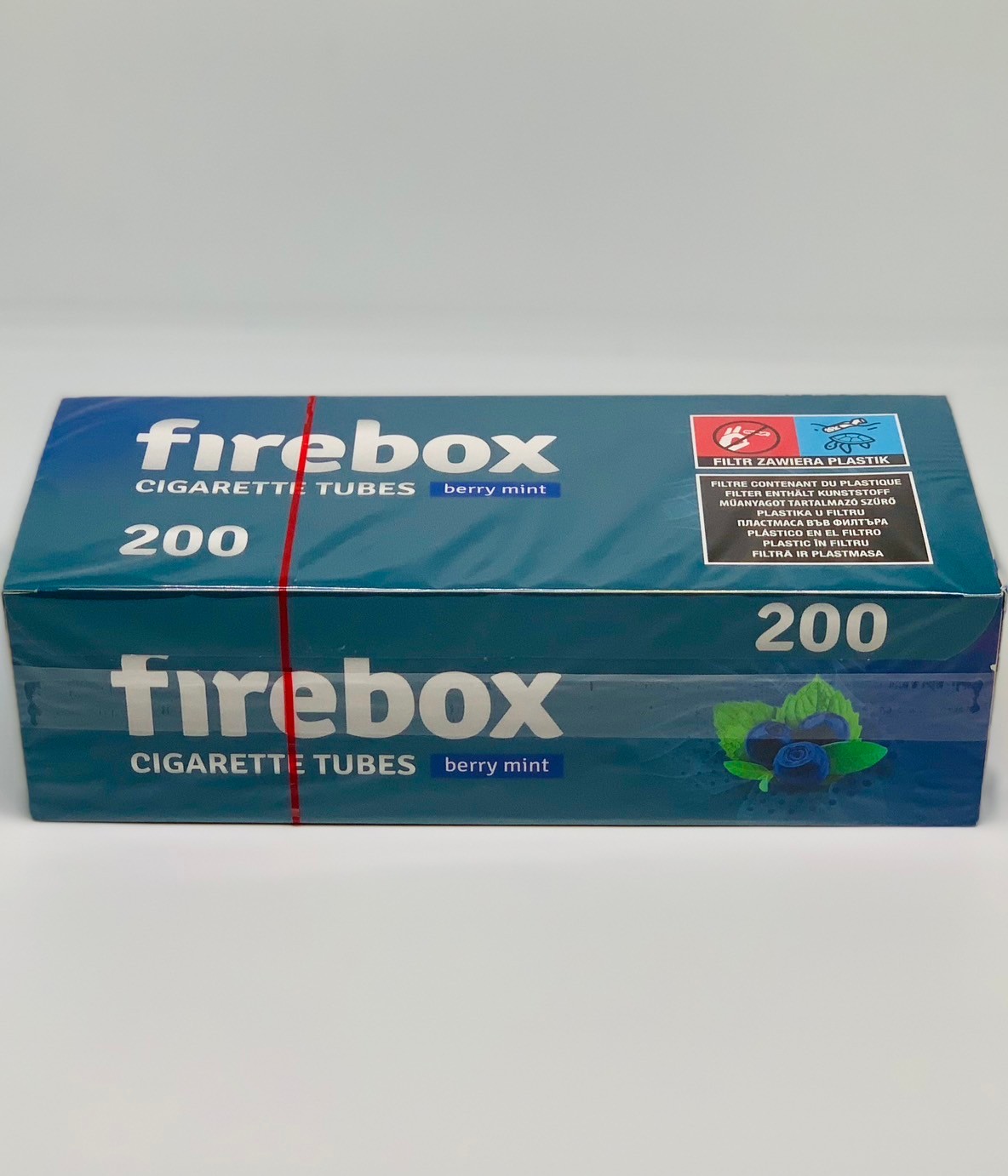 Firebox ก้นกรองบุหรี่ รุ่นเย็นกลิ่นบลูเบอรี่มิ้น บรรจุ 200 มวน ความยาวของมวน 17 มม.