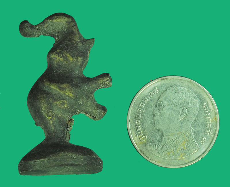 A5419 ช้างหล่อทองเหลืองโบราณเก่า ไม่ทราบปีสร้าง 16