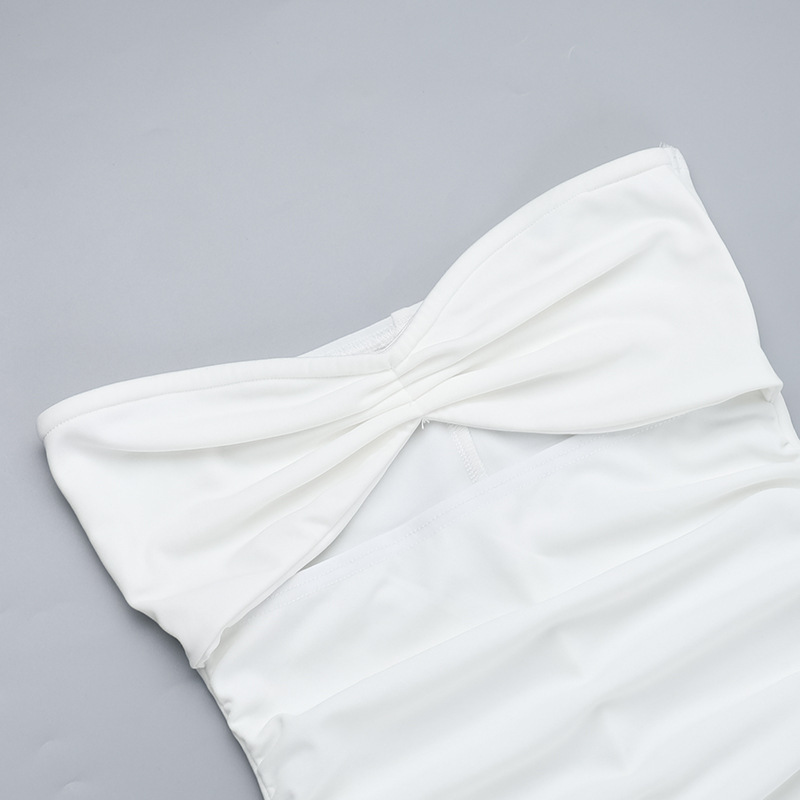 ชุดเดรสเกาะอกยาว สายฝอ Tube Top Dress พร้อมส่งในไทย