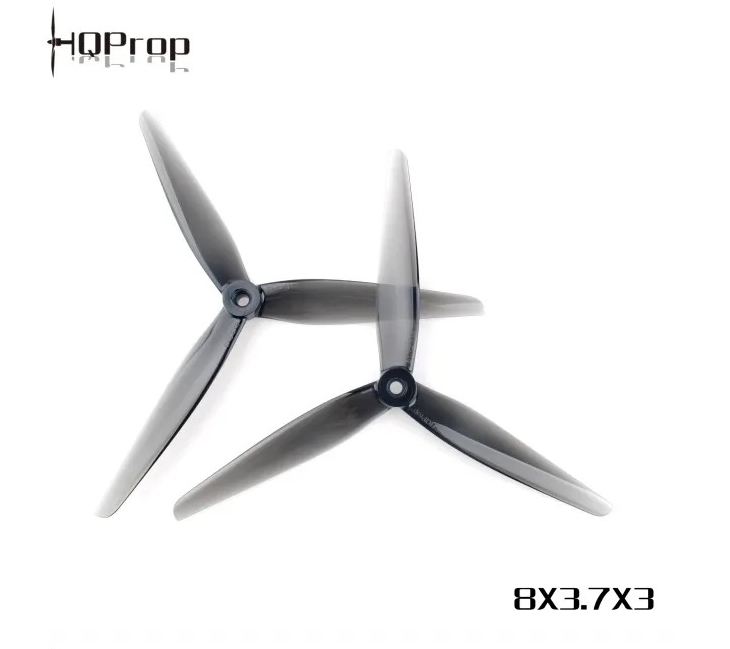 HQProp 8X3.7X3 Grey (1CW+1CCW)-Poly ใบพัดโดรน 8นิ้ว 1ถุง 4ใบ