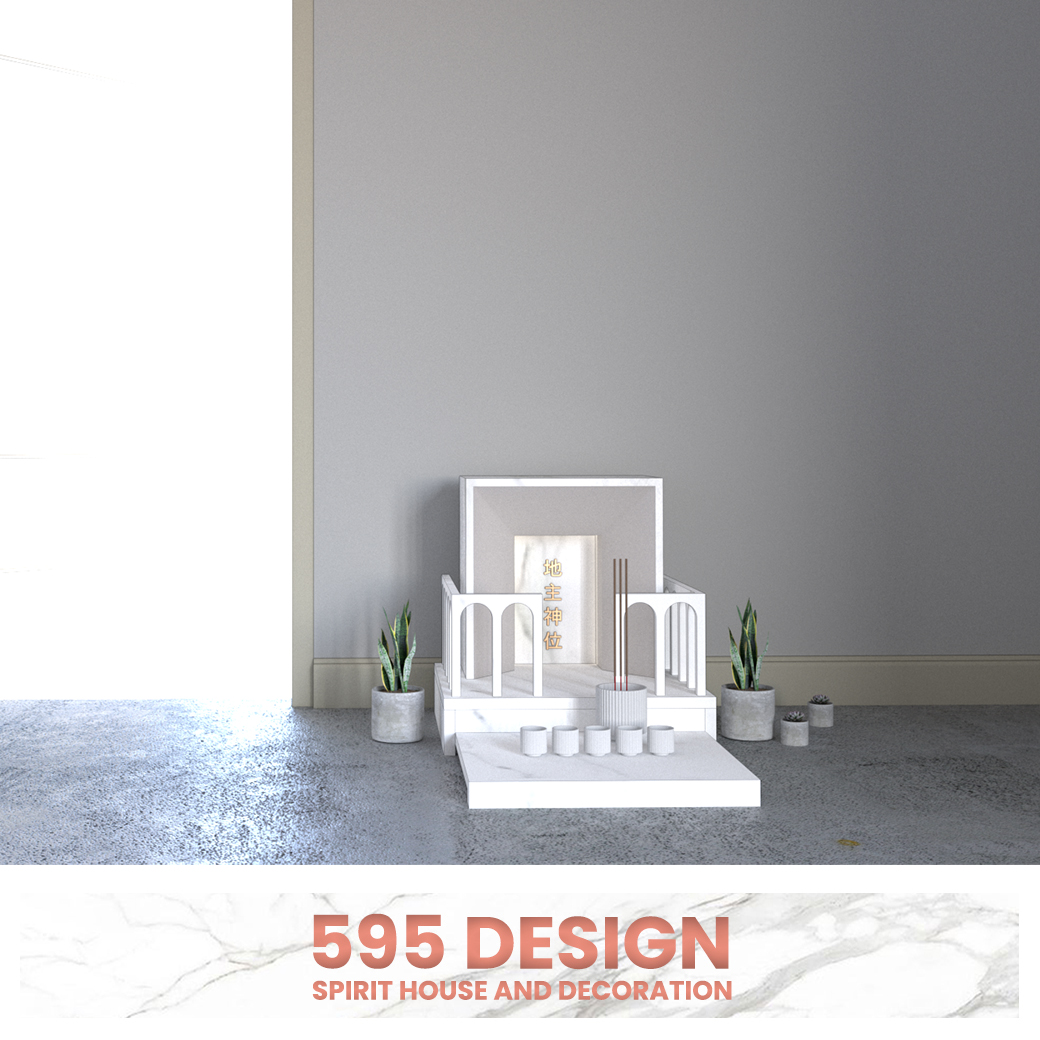 ตี่จู้เอี๊ยะ : modern arch พาเธนอน ขนาด16นิ้ว สีหินอ่อนขาว เอเธนส์