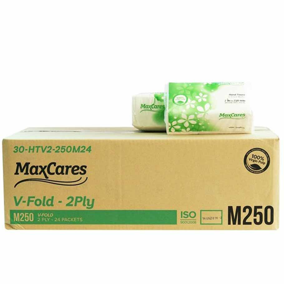 กระดาษเช็ดมือ MaxCares V-FOLD M250