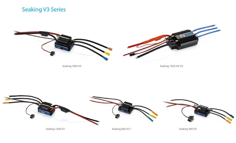 Hobbywing Seaking V3 30A 60A 120A 180A 130A-HV กันน้ำ Brushless ESC สปีดสำหรับเรือไฟฟ้า