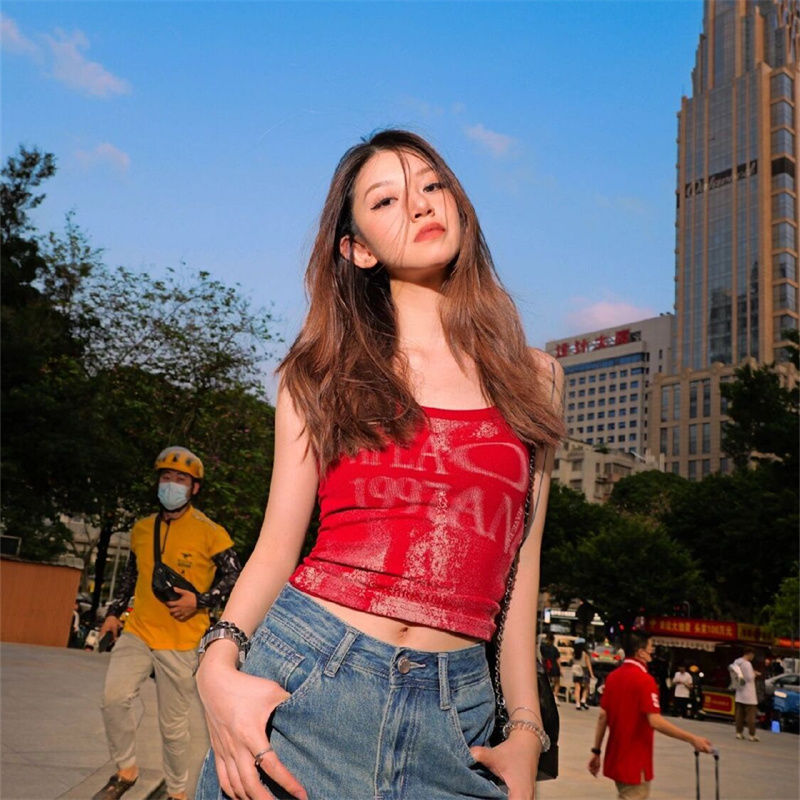 เสื้อครอป คล้องคอ วินเทจ CN2350