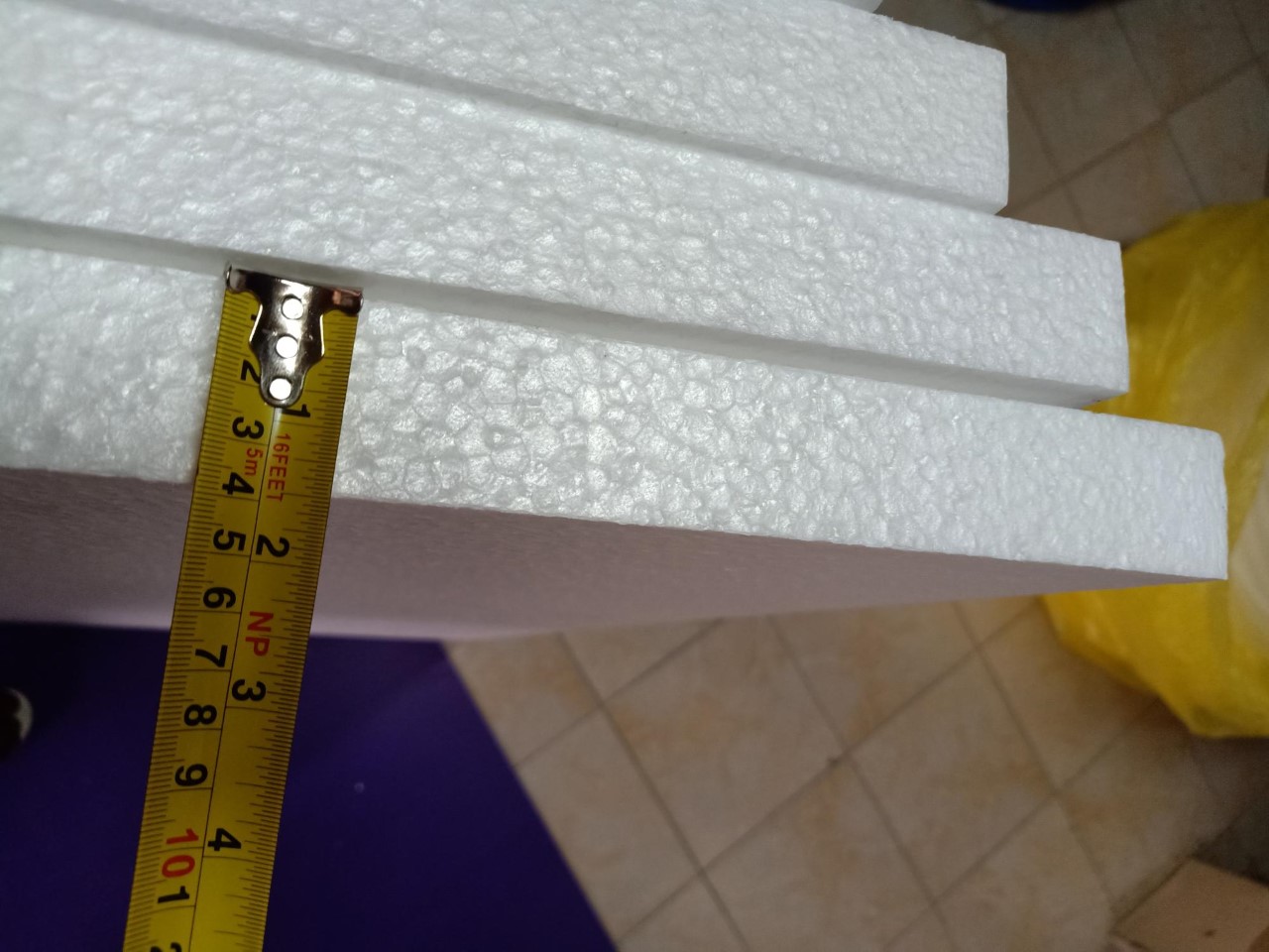 EPS FOAM,อีพีเอสโฟม 0.65 ปอนด์,โฟมแผ่นขนาด 60 x 120 cm หนา 1.5" ราคา 54 บาท/แผ่น บรรจุ 5 แผ่น/ห่อ