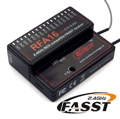 Cooltech RFA16 16ch Futaba Fasst ใช้งานร่วมกับสำหรับ6EX 7C 8FG 10CG 12FG 14MZ 14SG 18MZ