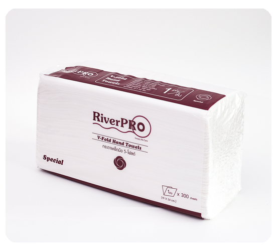 กระดาษเช็ดมือ RiverPro V-Fold Special 1 ชั้น